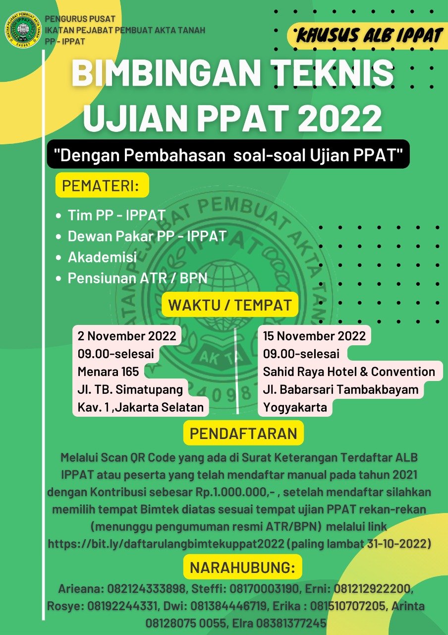 PP IPPAT Selenggarakan Bimtek Offline Ujian PPAT 2022