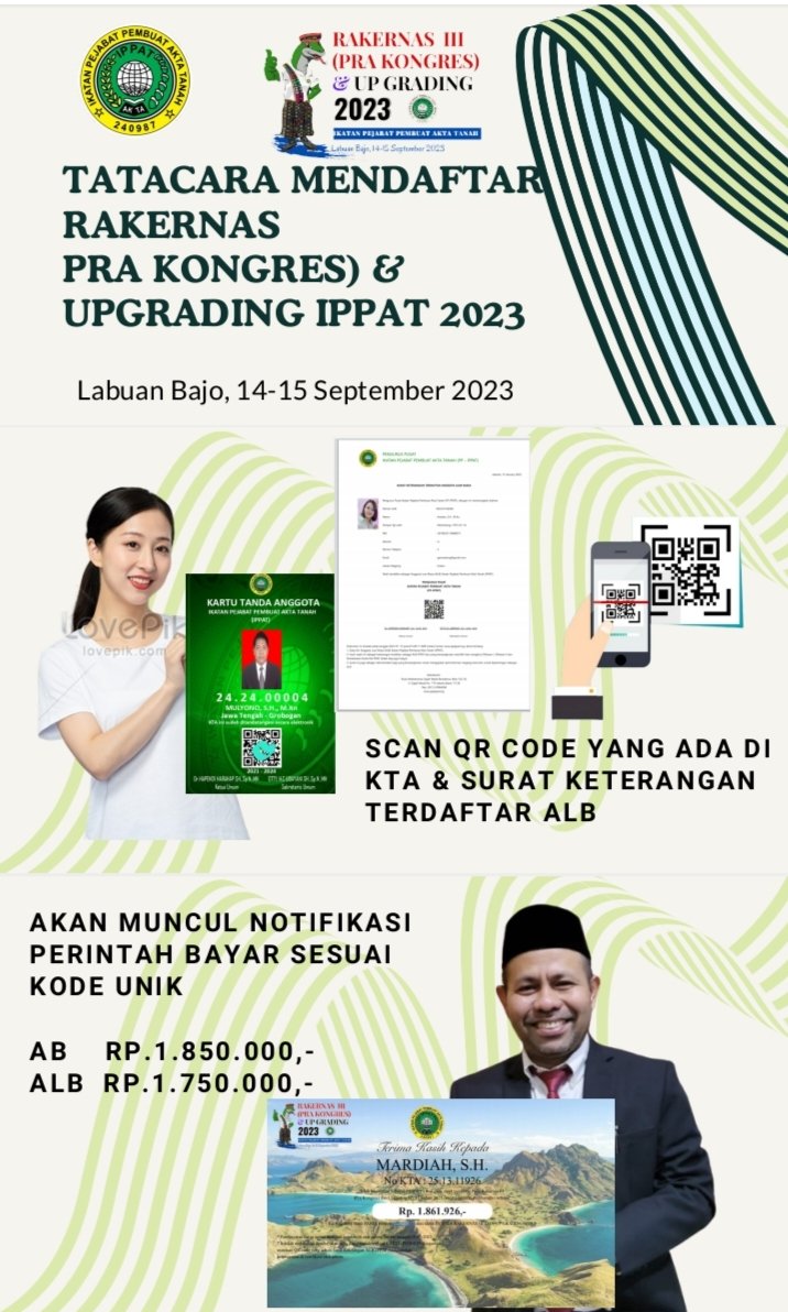 Cara Mudah Mendaftar Rakernas III (Pra Kongres) dan Upgrading IPPAT 2023 di Labuan Bajo